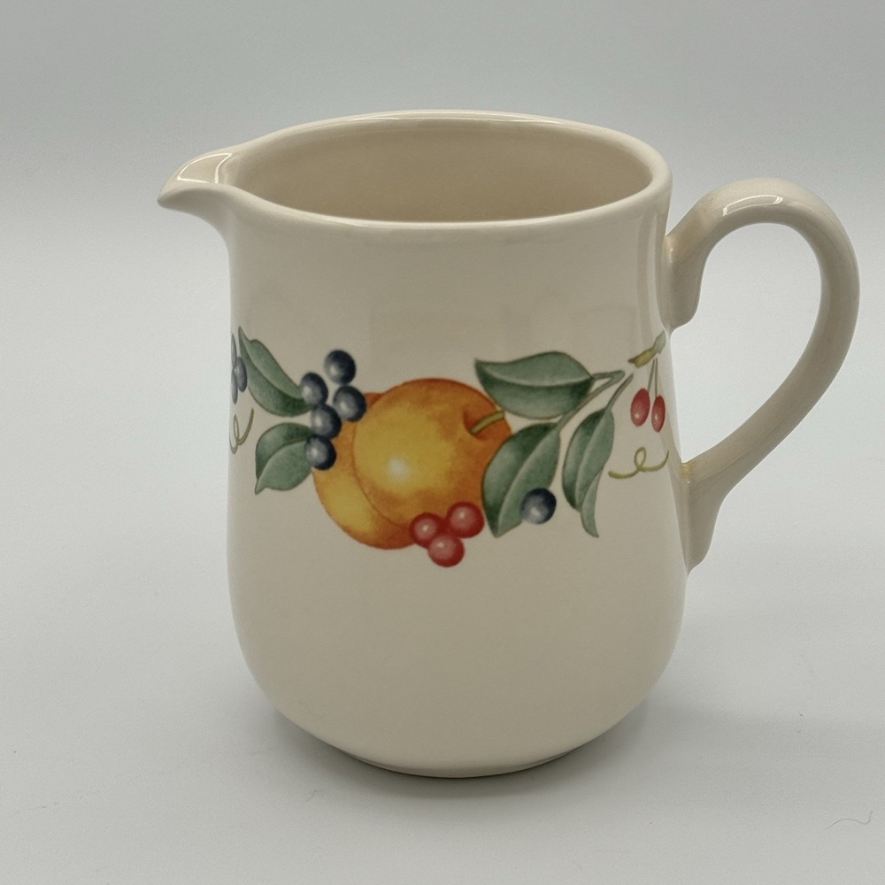 Vintage Corelle Coordinates Abundance Creamer Pitcher Fruit Pattern Stoneware